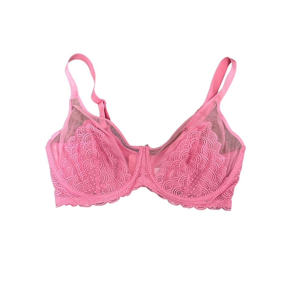 HSIA FULL COVERGAE, UNLINED‎ BRA. MERMAID SCALES. PINK, UNDERWIRED 38H
